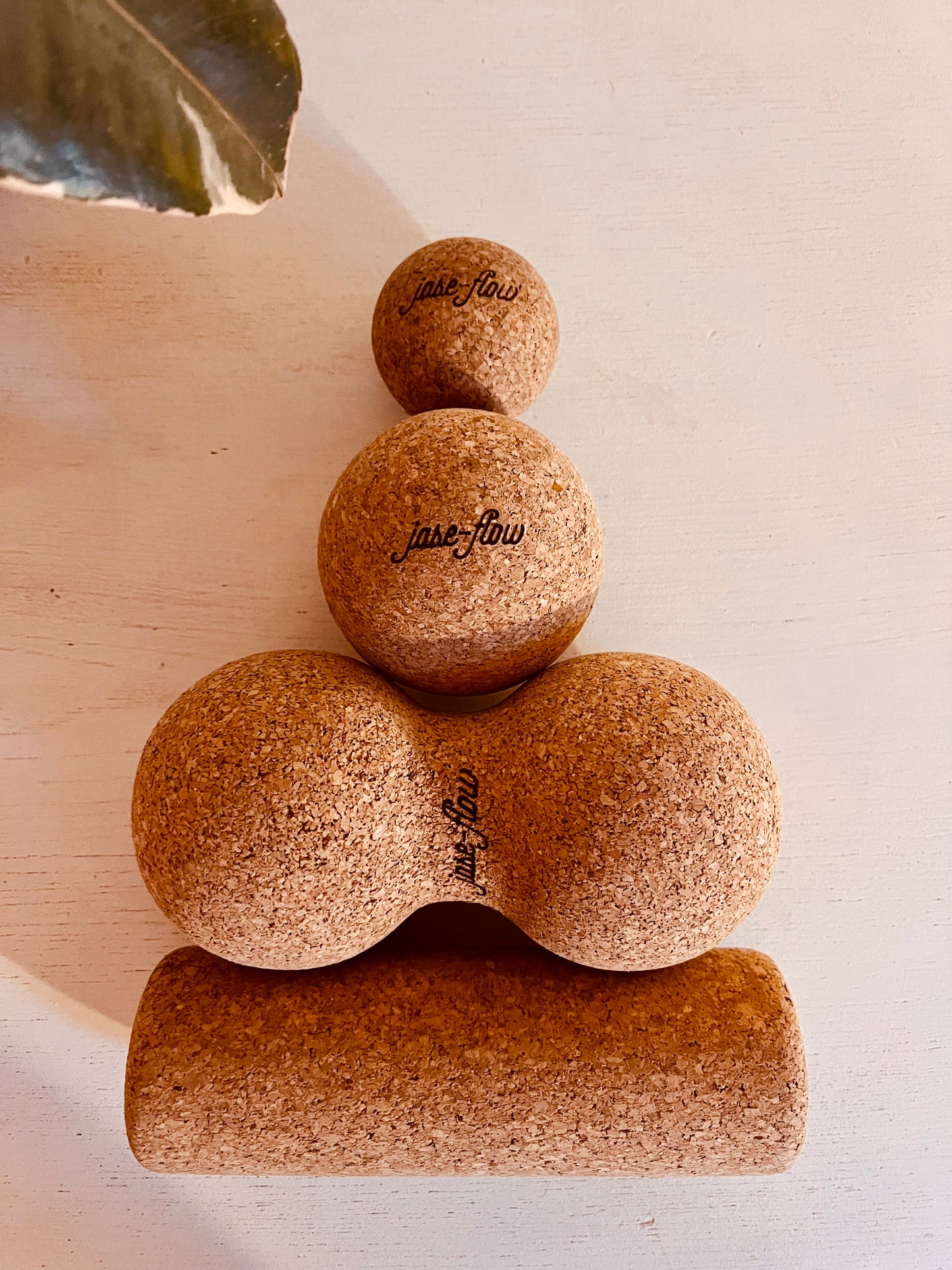 Faszien Set Kork all in one mit kleiner Faszienrolle - Peanut - Faszienball 75 mm und 50mm - antibakteriell und hypoallergen