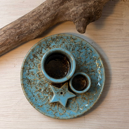 Keramik Räucherset für Meditation und Reinigungsritual im Zuhause