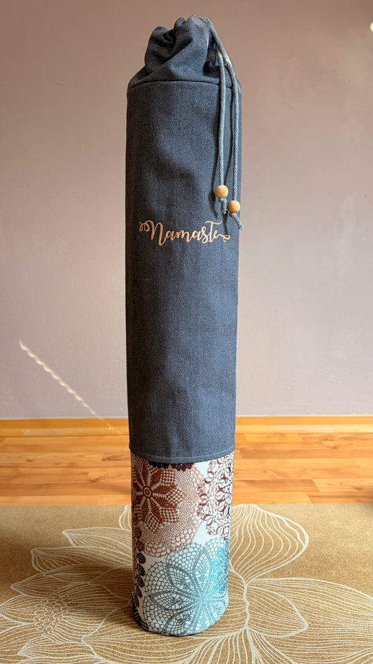 Yogamattentasche Canvas mit Muster unten – handmade in Bayern