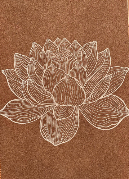 Yogamatte  mit Lotus Aufdruck aus natürlichen Materialien Kork & Rubber